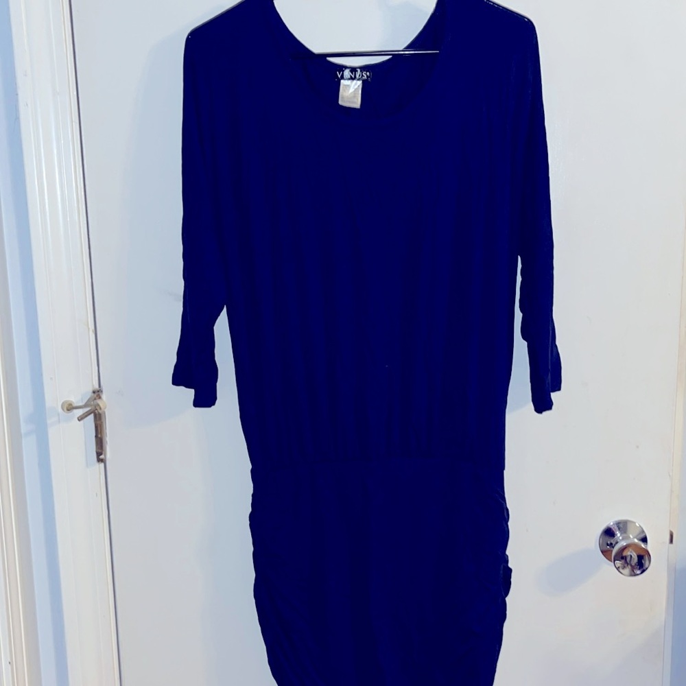 Venus Navy Blue Long Sleeve Mini Dress Size M